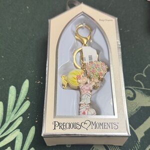 Precious Moments Girl Gold and Pink Bag Charm